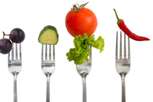 Fruit and Vegetables on Forks