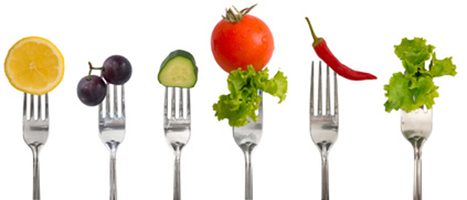 Fruit and Vegetables on Forks